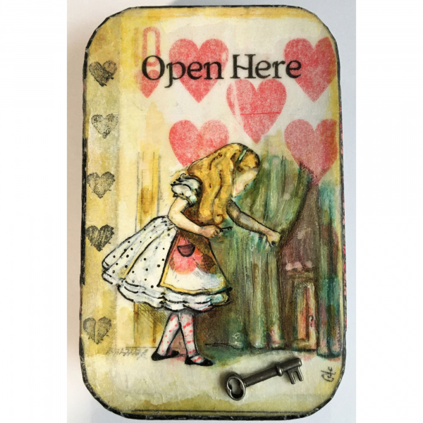 Alice in Wonderland Altered Art Tin. Inspirational, whimsical.  You are magical!
