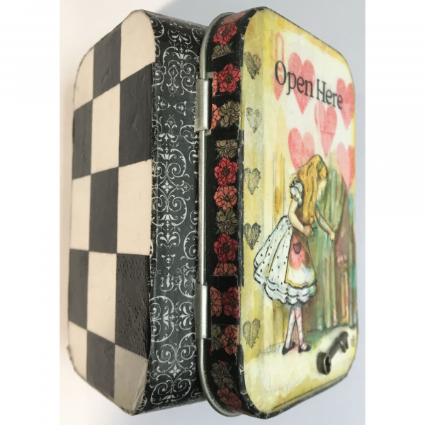 Alice in Wonderland Altered Art Tin. Inspirational, whimsical.  You are magical!