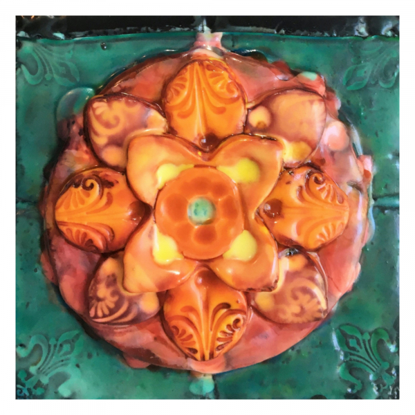 Healing Mandala "Bountiful" Polymer Clay Sculpture Small Wall Ornament Inspirati