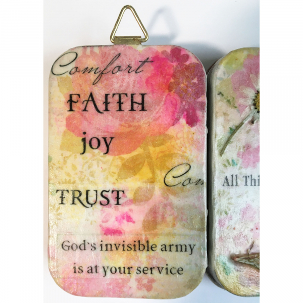 Saint Dymphna Christian Tin, Pocket Shrine, Altered Metal, Assemblage Art, Retab