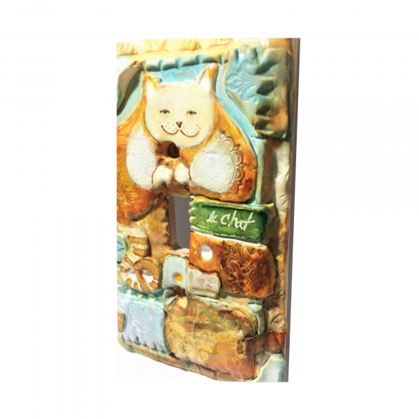 Peace Plate -Le Chat Marmalade Cat. Boho, rustic, farmhouse. Coastal Colors. Cl