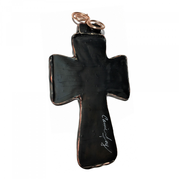 Polymer Clay Cross Ornament Talavera Style