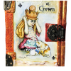 Your Golden Crown - Wonderland, Looking Glass, Vintage Style Book Cover Assemblage. Alice, Cat, Kitten, Painting, Illustration on hand sculpted Clay Your Golden Crown - Wonderland, Looking Glass, Vintage Style Book Cover Assembla