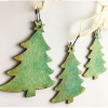 Set of Three Christmas Tree Ornaments. Sugar Cookie effect. Handmade Joy to the