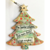 Set of Three Christmas Tree Ornaments. Sugar Cookie effect. Handmade Joy to the