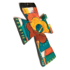 Polymer Clay Cross Ornament Talavera Style. Bright Colors. Unique, Original Art