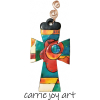 Polymer Clay Cross Ornament Talavera Style
