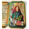 Saint Dymphna Christian Tin, Pocket Shrine, Altered Metal, Assemblage Art, Retab
