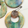 Set of 3 Inspirational Tokens, Love Notes from the Soul.  Ornaments Wood, Clay a