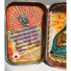 Mother Mary Christian Tin, Pocket Shrine, Vintage Holy Card, Assemblage Art, Ret