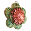 Flower Shaped Mandala - Polymer clay ornament.  Bohemian, healing, sculpted wall