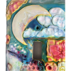 Peace Plate Clay sculpted original art. Decorative Single Toggle Switch Plate Cover. Moon and Sky Boho wall decor. Clay sculpted original art. Decorative Single Toggle Switch Plate Cover. Moon an