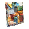 Peace Plate -Bohemian Colorful Moon Mosaic. Clay sculpted original art. Decorati