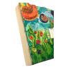 See The World Polymer Clay Sculpture mounted on Wood Panel. Dimensional Wall Art