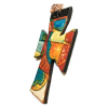 Polymer Clay Cross Ornament Talavera Style. Bright Colors. Unique, Original Art Wall Hanging. Home Decor Accent Polymer Clay Cross Ornament Talavera Style. Bright Colors. Unique, Original Art