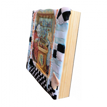 Curious Things - Alice, Wonderland, Looking Glass, White Sheep in Tea Shop Paint