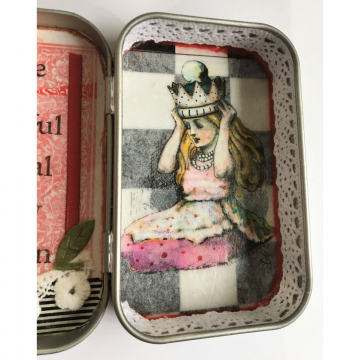Alice in Wonderland Altered Art Tin. Inspirational, whimsical.  You are magical!