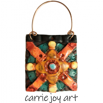 Healing Mandala "Peace" Polymer Clay Sculpture Small Wall Ornament Inspirational Symbol