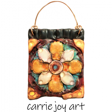 Healing Mandala "Serenity" Polymer Clay Sculpture Small Wall Ornament Inspirational Symbol